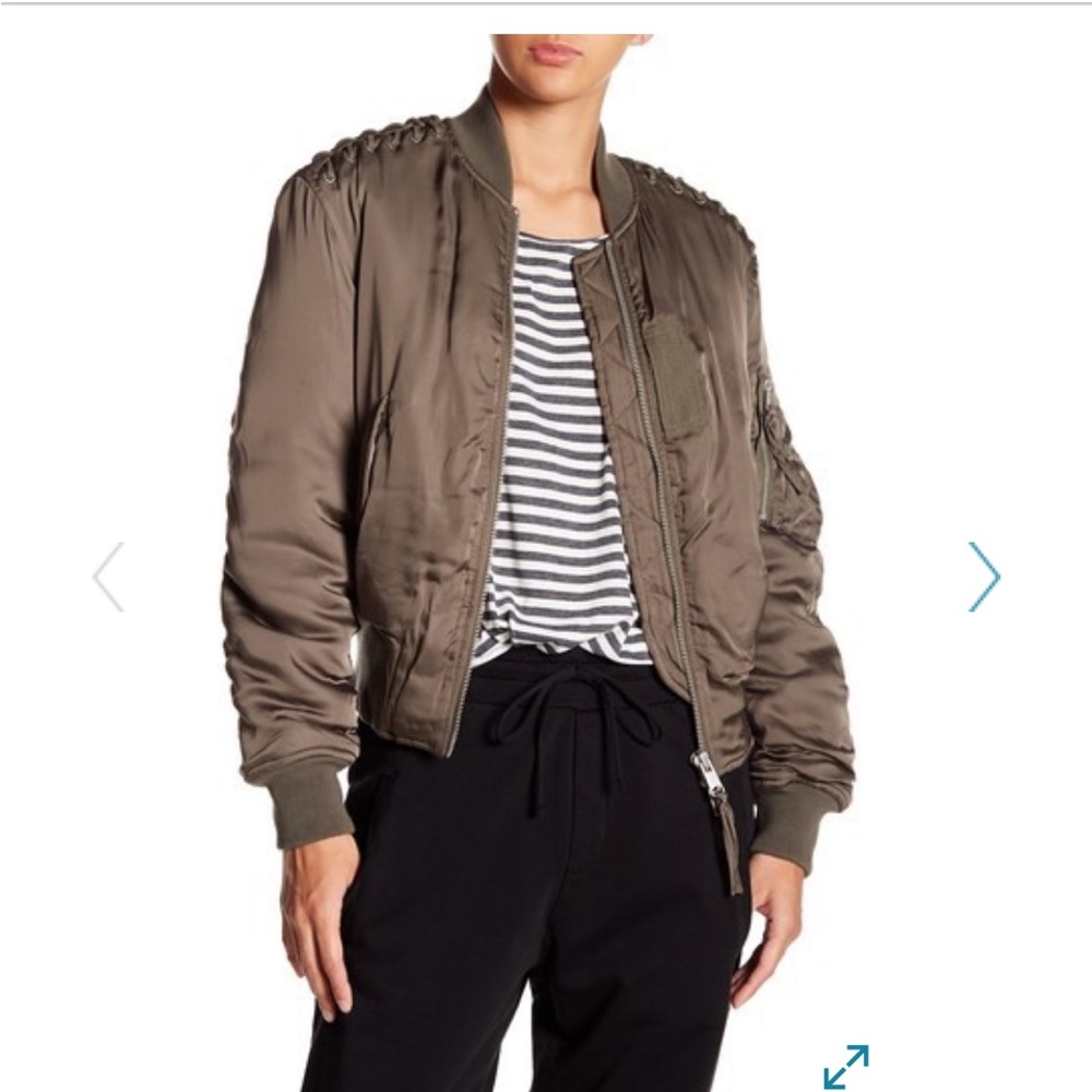 All Saints Sage Green Bomber Jacket